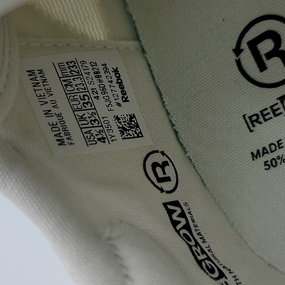 Reebok Big kids Unisex Classic Legacy Grow Shoes | Chalk/Chalk | Size:4.5 - Picture 9 of 10